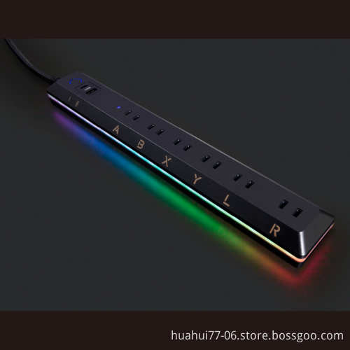 Multi Plug 6 Outlets 2 USB Ports Wall Mount Surge Protector Power Strip